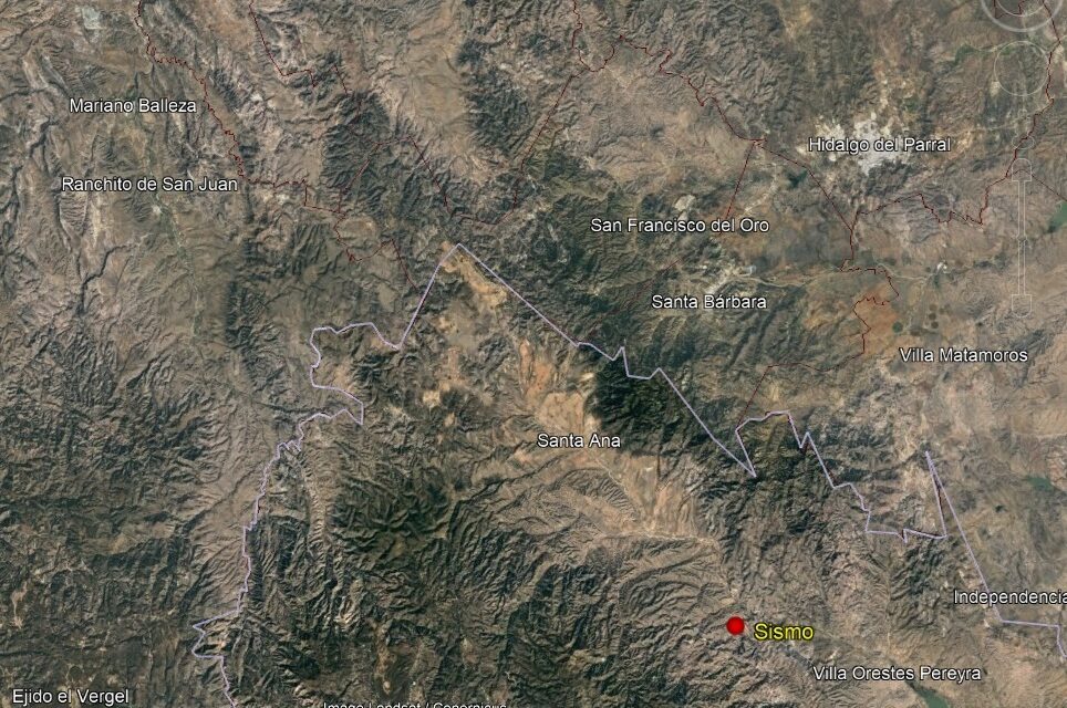Se registra sismo de 3.6 grados cerca de Hidalgo del Parral