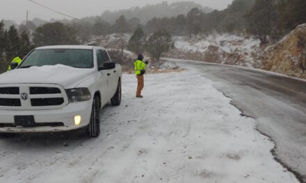 Nieve en 10 municipios del estado por paso de la Octava Tormenta Invernal