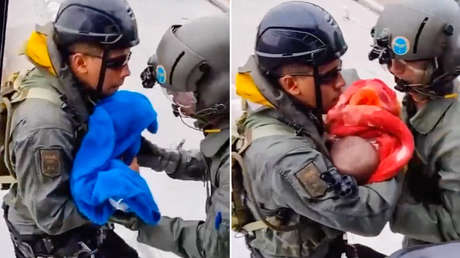 Militares rescatan a bebés de inundaciones en el sur de Brasil