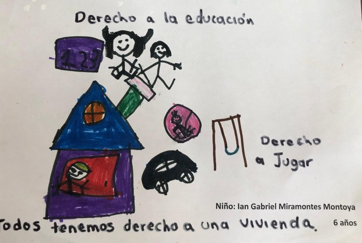 Felicita alcalde a niños ganadores de concurso de dibujo por los derechos humanos