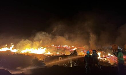 Voraz incendio en un aserradero en Madera alcanza y consume dos viviendas