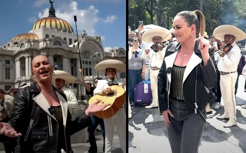 María José se echa un ‘palomazo’ en la explanada de Bellas Artes en la CDMX