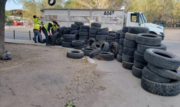 Retiran 755 llantas de la calle Rincón de la Extremadura