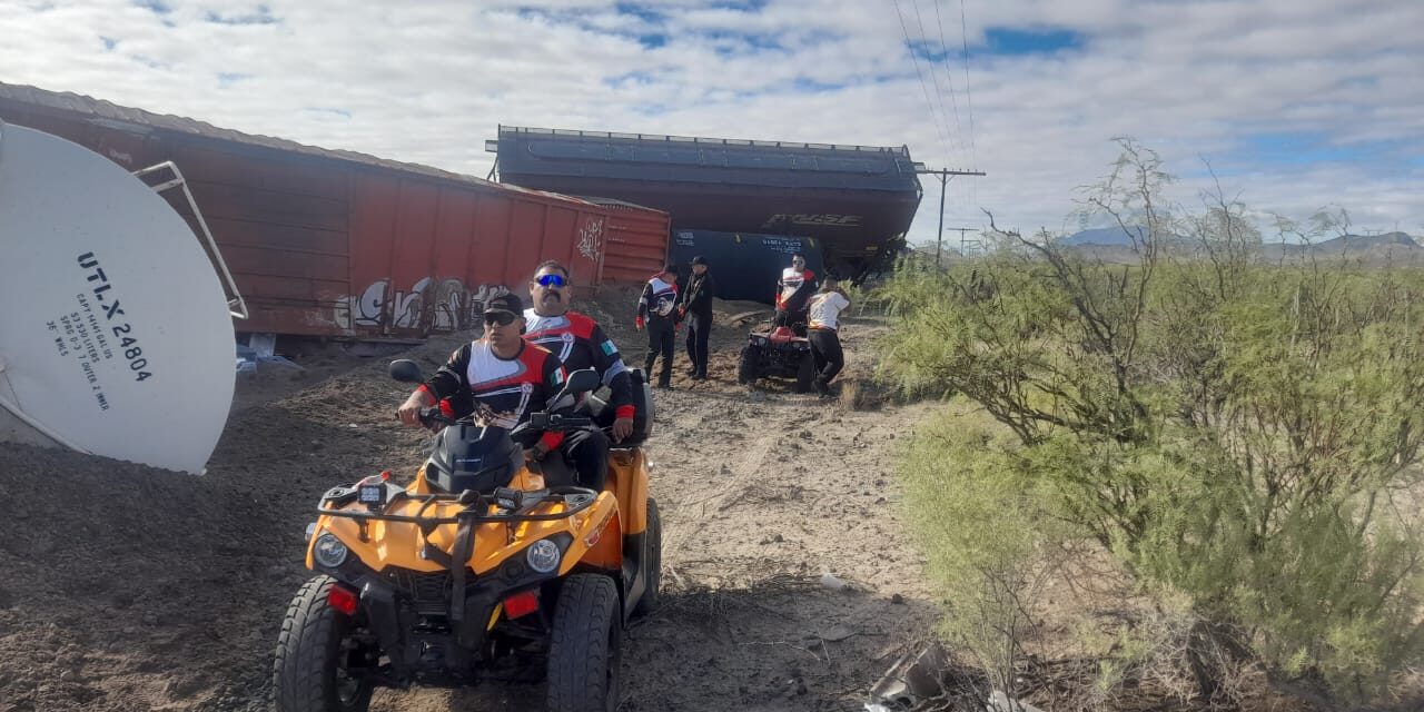 Atiende personal de Protección Civil descarrilamiento en Ciudad Ahumada