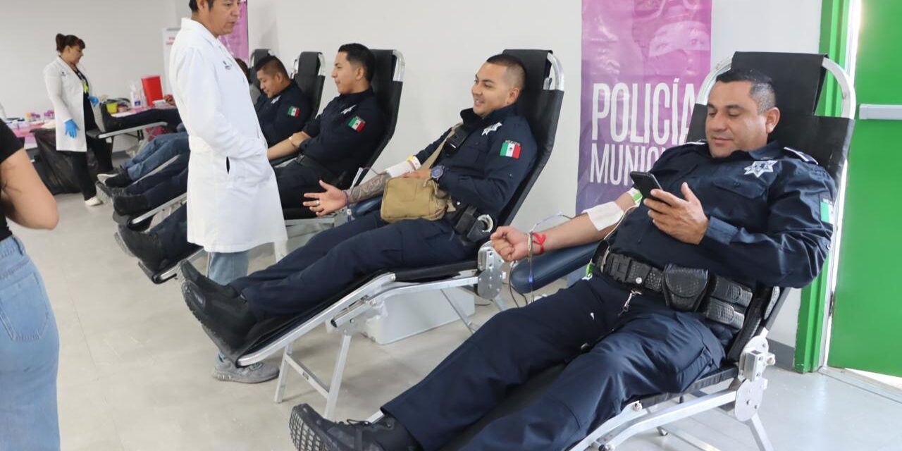 Participan agentes de la SSPM en campaña de donación de sangre