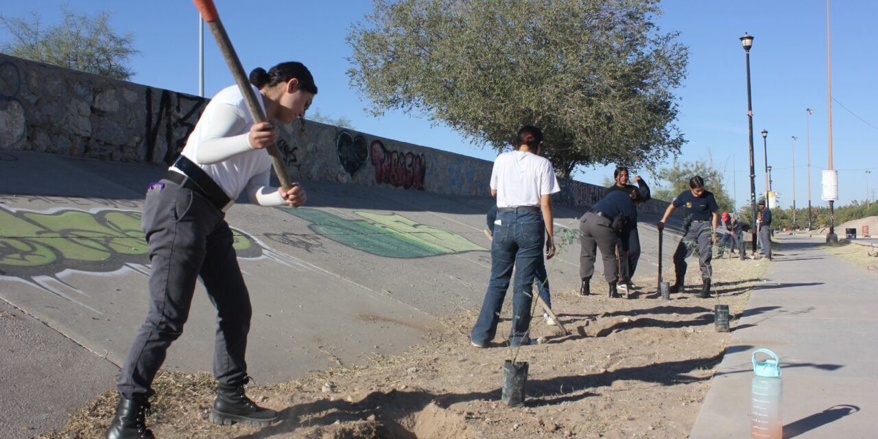 Jóvenes juarenses reforestan el ‘Parque Extremo’