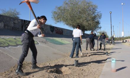 Jóvenes juarenses reforestan el ‘Parque Extremo’