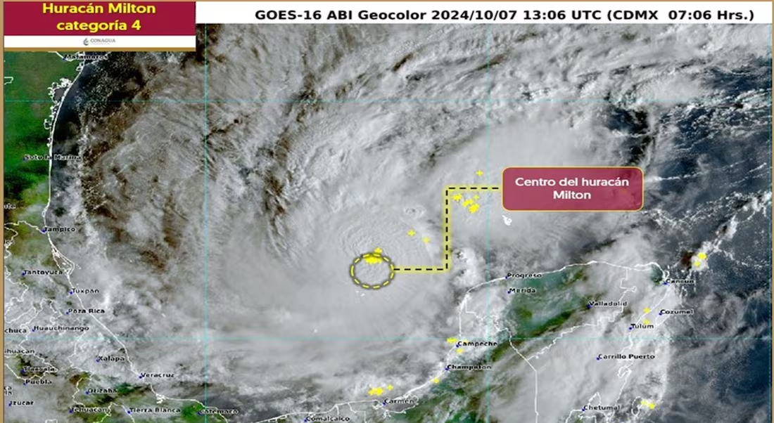 Huracán ‘Milton’ se intensifica a categoría 4