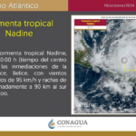 Tormenta ‘Nadine’ toca tierra en Belice; está a 90 km de Chetumal, QR