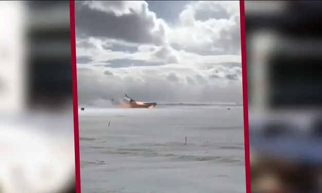 Captan el momento exacto del accidente aéreo en el aeropuerto de Toronto