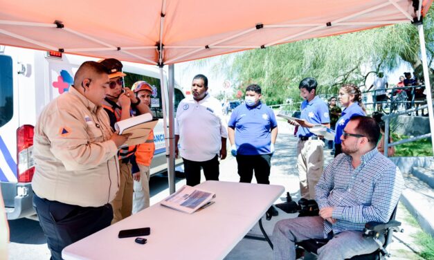 Participan 686 personas en el segundo simulacro nacional 2025 en Pueblito Mexicano