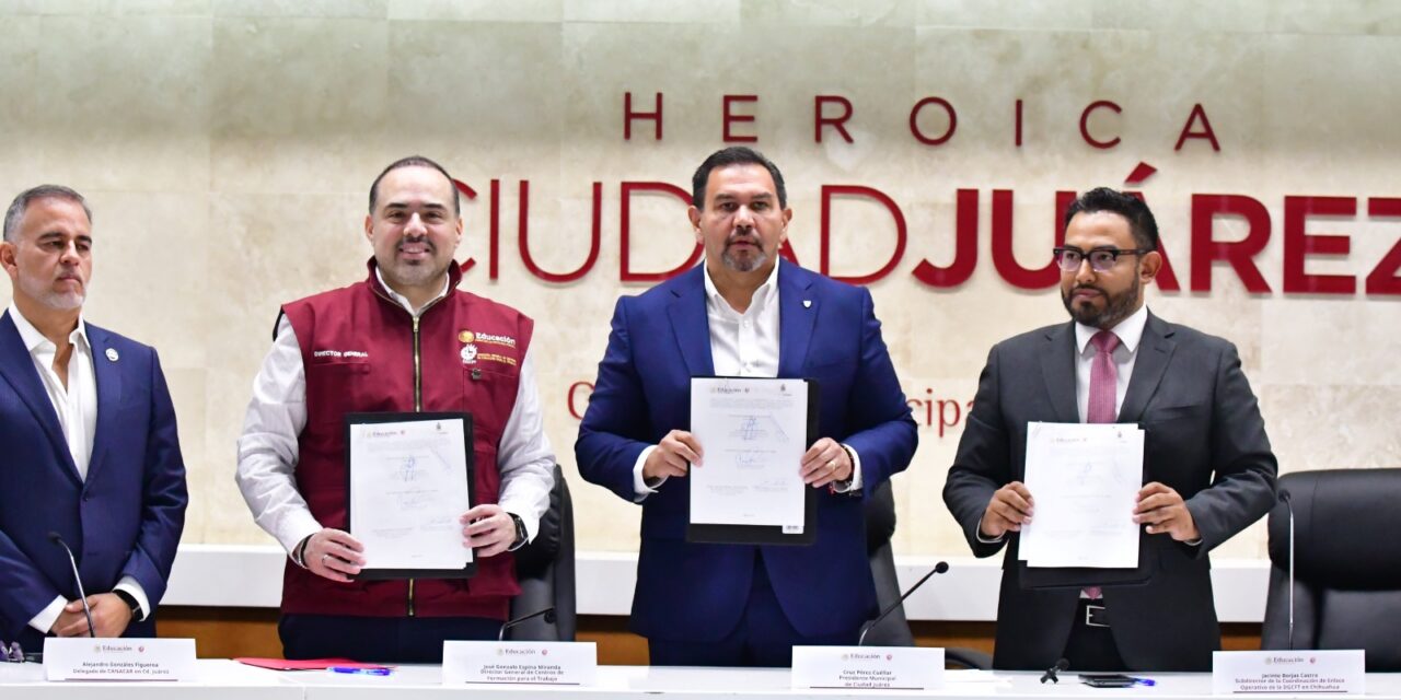 Firman convenio de colaboración CECATI y Municipio