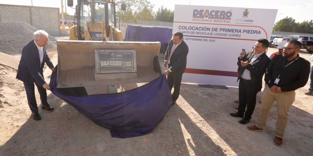 Acude alcalde a colocación de primera piedra de planta de reciclaje Deacero