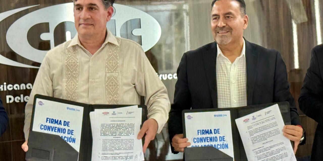 Firma Gobierno del Estado convenio con CMIC Juárez para agilizar trámites administrativos y fiscales