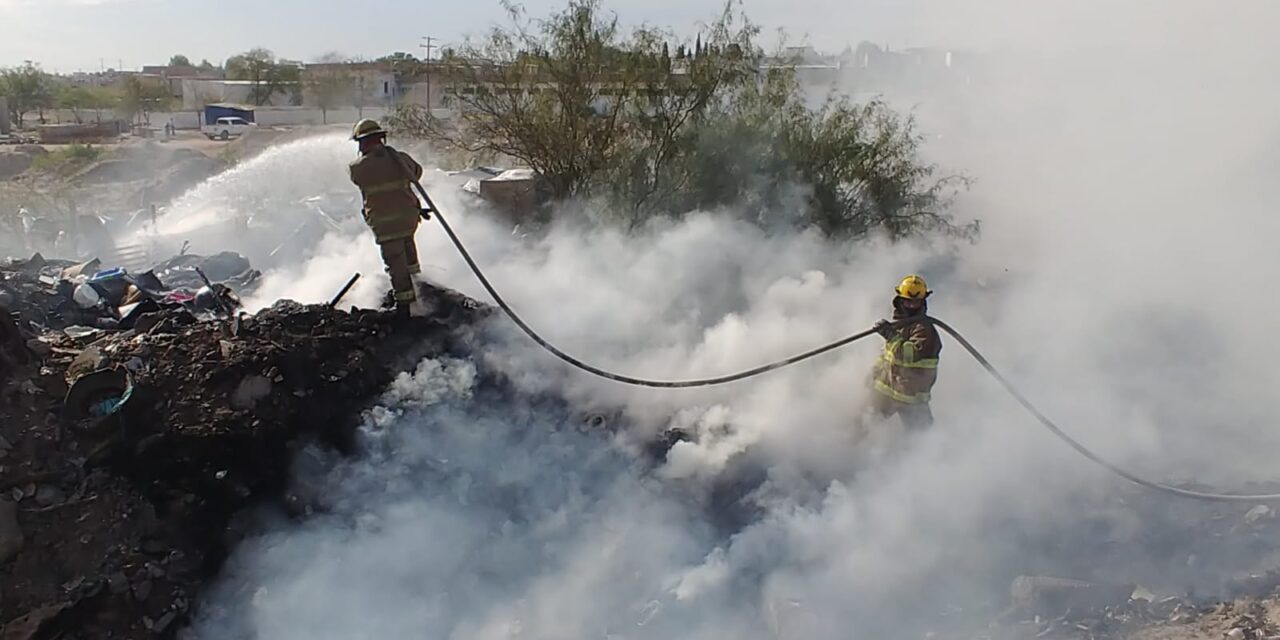 Bomberos sofocan incendio en terreno baldío de la colonia Nueva Democracia