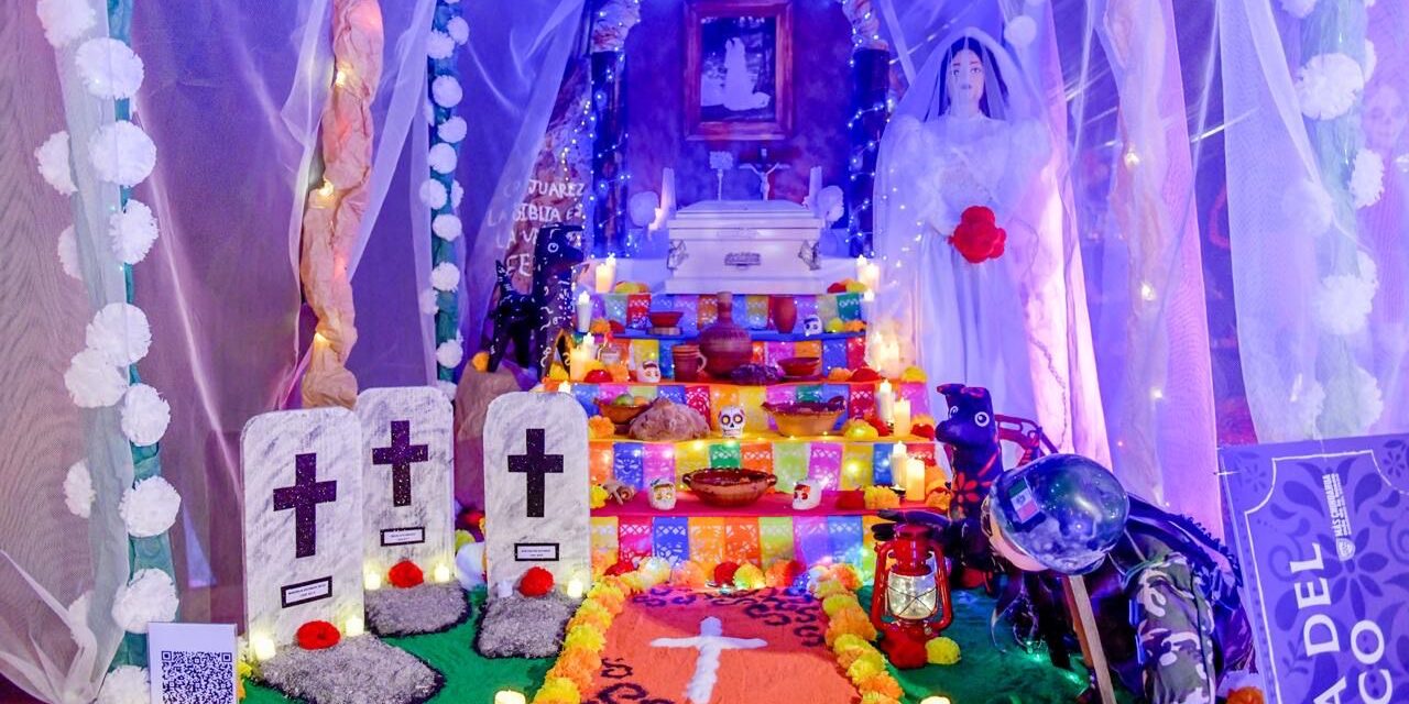 Gobierno del Estado celebra el Día de Muertos con exposición de leyendas chihuahuenses en el Parque Central
