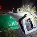 Tragedia en la carretera: se incendia tractocamión rumbo a Juárez y muere el conductor
