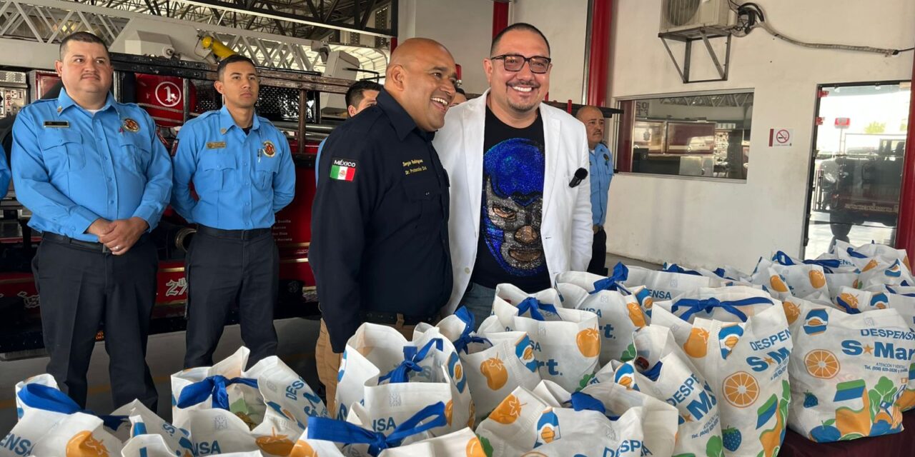 CANACO entrega despensas a Bomberos y Rescate en reconocimiento a su labor heroica