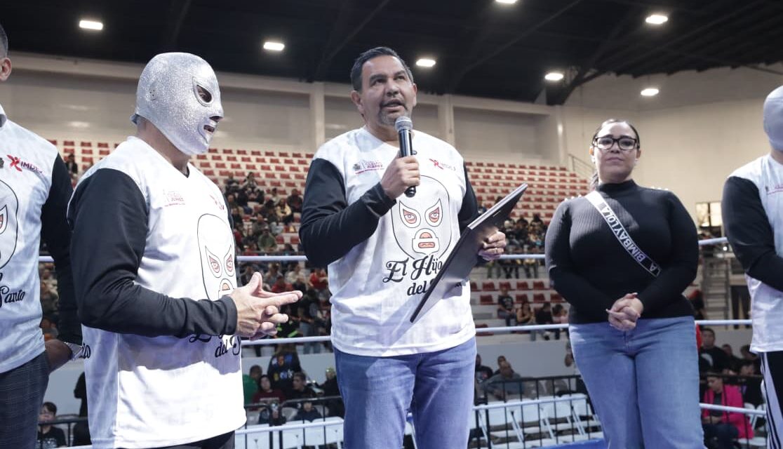 Presidente Pérez Cuéllar e Hijo del Santo reinaugran el Gimnasio Municipal Josué Neri Santos