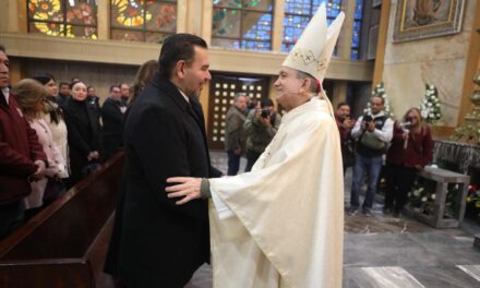 Asiste el Presidente Pérez Cuéllar a misa por el 366 aniversario de Ciudad Juárez