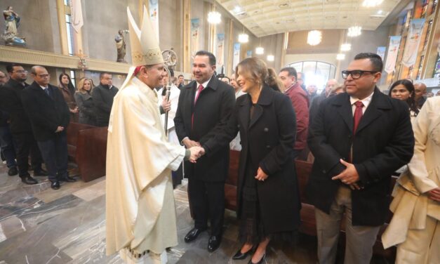 Asiste el Presidente Pérez Cuéllar a misa por el 366 aniversario de Ciudad Juárez