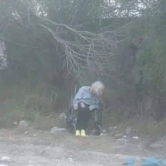 Indignante: cobardes abandonan a abuelita en plena carretera