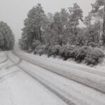 Nevadas cubren la Sierra de Chihuahua por frente frío y tormenta invernal