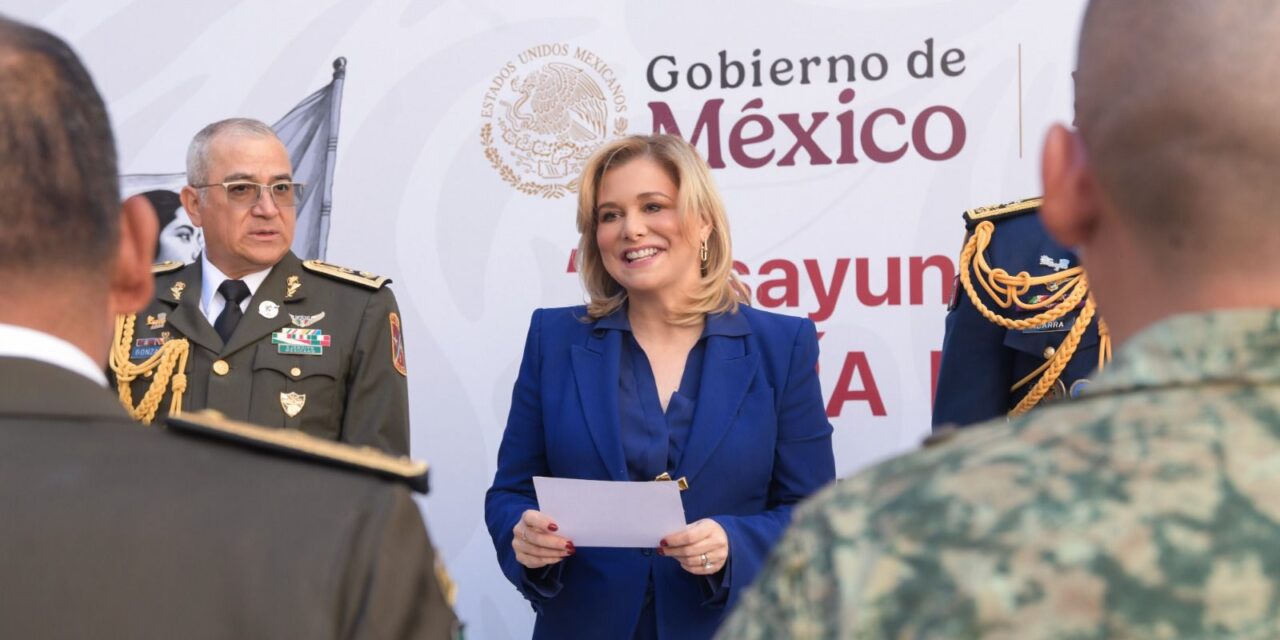 Maru Campos conmemora al Ejército Mexicano en su 113 aniversario