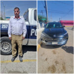 Cae guardia de agencia tras causar destrozos en notaría… traía un vehículo robado de la misma agencia