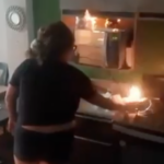 Discusión termina en incendio: mujer prende fuego a su propia casa y todo queda grabado