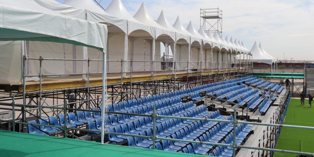 Presentan avances del estadio para el Xokerball Americup 2026 en la Plaza de la Mexicanidad