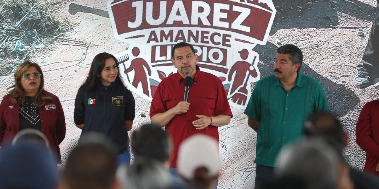 Encabeza Presidente Pérez Cuéllar la cuarta jornada de Juárez Amanece Limpio