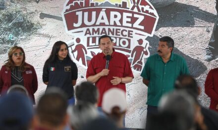 Encabeza Presidente Pérez Cuéllar la cuarta jornada de Juárez Amanece Limpio