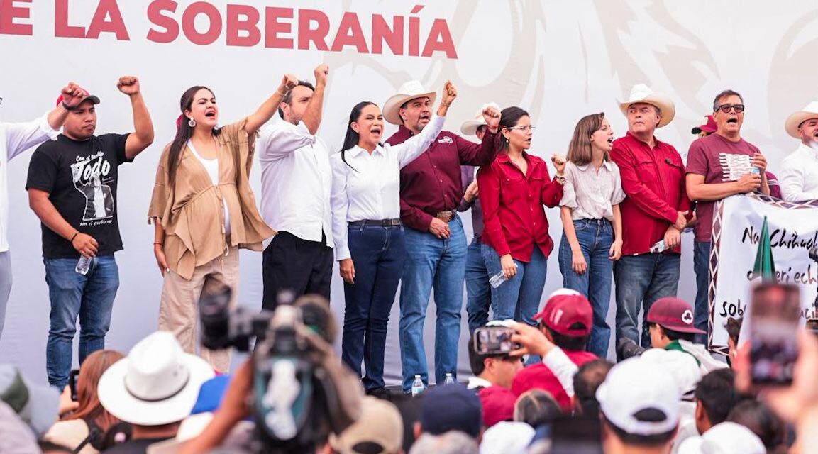 Ariadna Montiel respalda juicio político contra Maru Campos durante cierre de marcha en Chihuahua