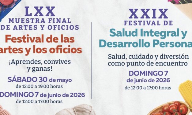 Se desarrollará la Muestra Final de Artes y Oficios, y el Festival de Salud Integral y Desarrollo Personal