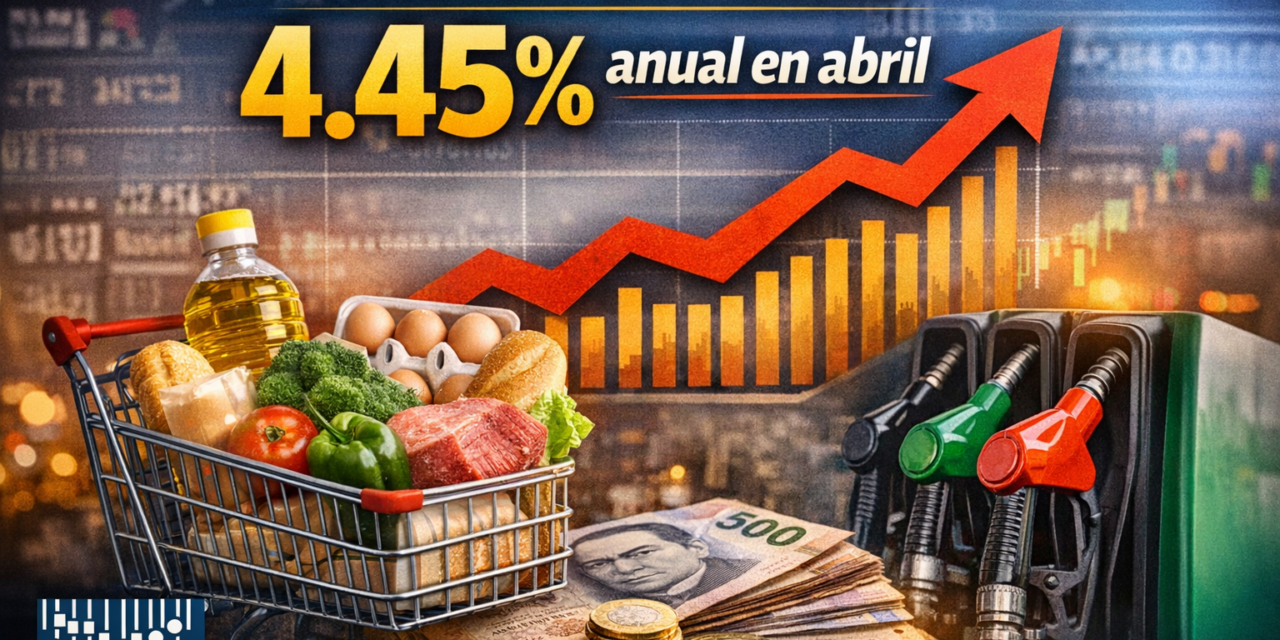 La inflación general en México se ubicó en 4.45% anual en abril