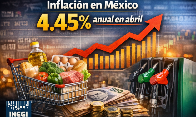 La inflación general en México se ubicó en 4.45% anual en abril