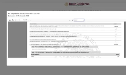Sheinbaum presenta declaración patrimonial 2026; reporta ingresos por 1.79 millones de pesos