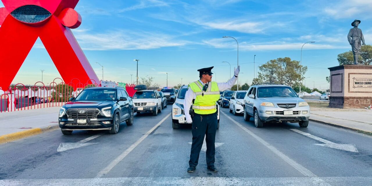 Listo operativo de Seguridad Vial en Plaza de la Mexicanidad por Feria Juárez 2026