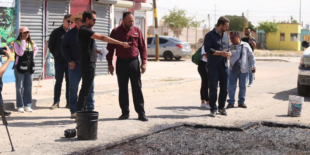 Supervisa el Alcalde Ortiz Orpinel trabajos de bacheo en el suroriente de la ciudad