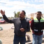 Supervisa Héctor Rafael Ortiz Orpinel trabajos de bacheo en Riberas del Bravo y pide a la JMAS atender infraestructura dañada