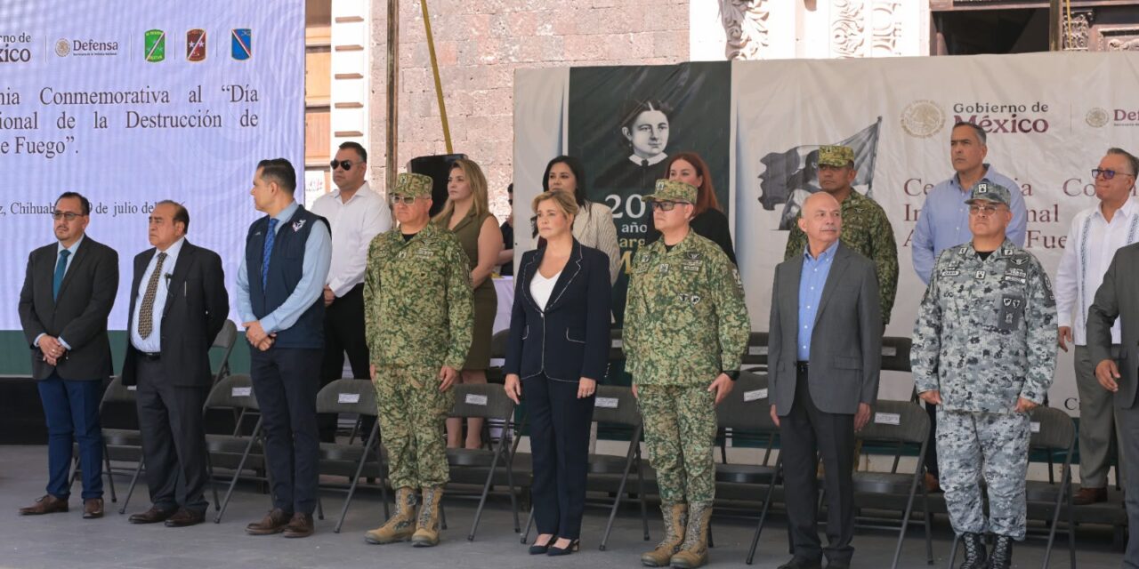 Destruyen cerca de mil 600 armas decomisadas durante ceremonia por el Día Internacional de la Destrucción de Armas de Fuego en Ciudad Juárez