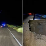 Cierran tramo de la carretera Janos-Sonora por socavón provocado por las lluvias