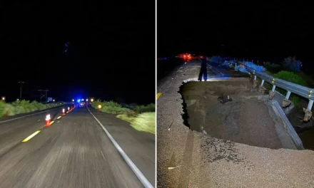Cierran tramo de la carretera Janos-Sonora por socavón provocado por las lluvias