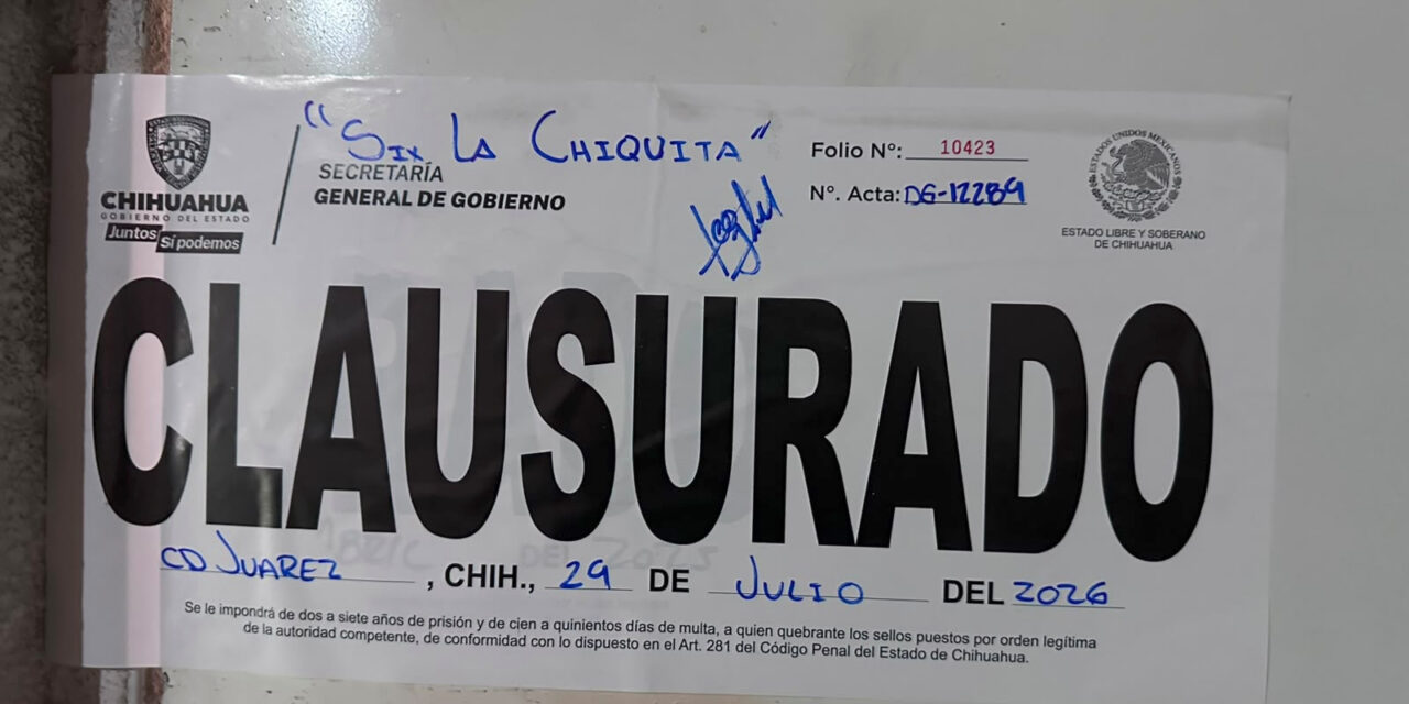 Realiza Gobernación Estatal 335 inspecciones y clausura 21 establecimientos durante la última semana