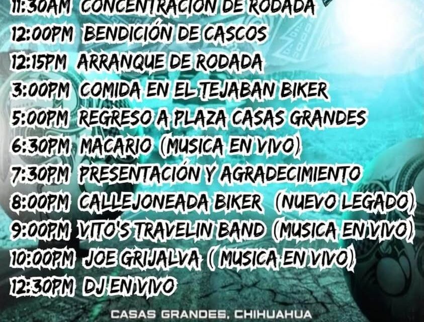 Casas Grandes se prepara para recibir el Paquimé Biker Fest 2026; habrá rodada, música en vivo y ambiente familiar