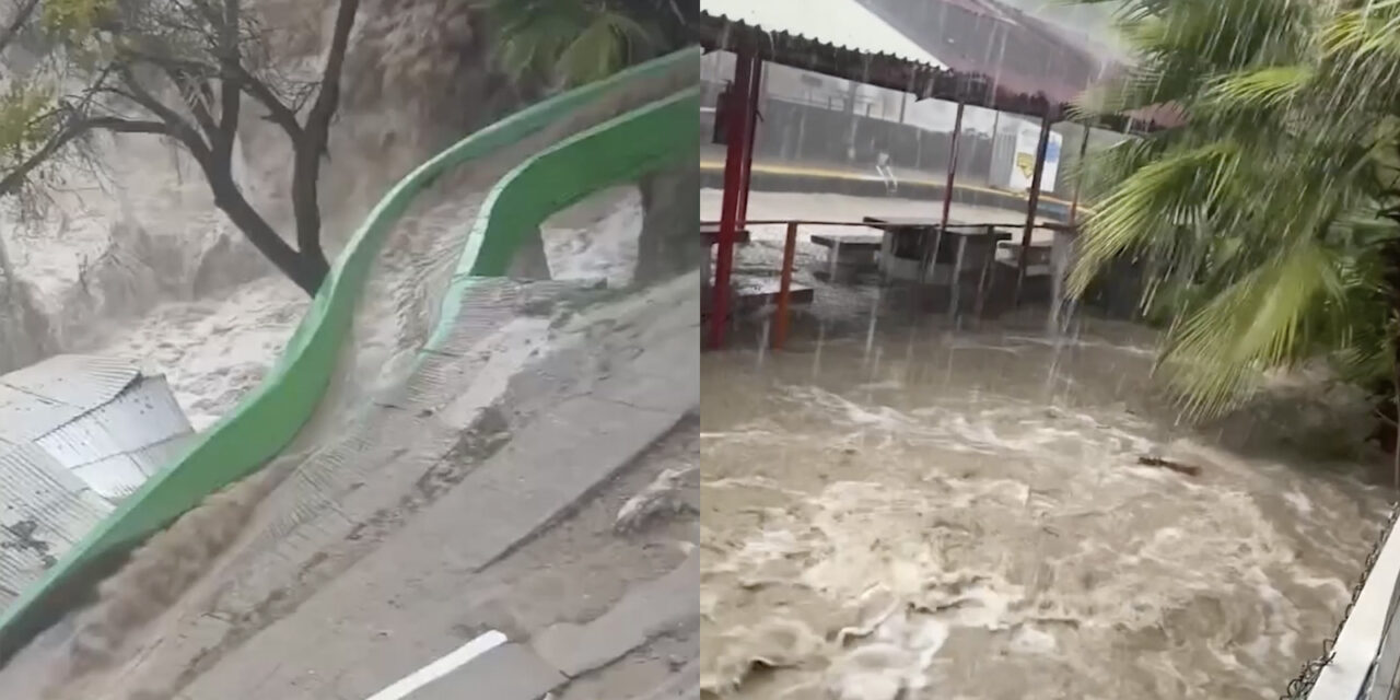 Se desbordan corrientes e inundan Los Filtros tras intensa tormenta en Chihuahua