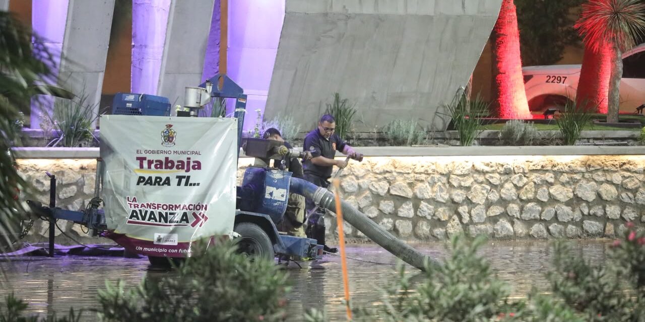 Continúa Protección Civil con los trabajos de desagüe bajo el Puente Centauro