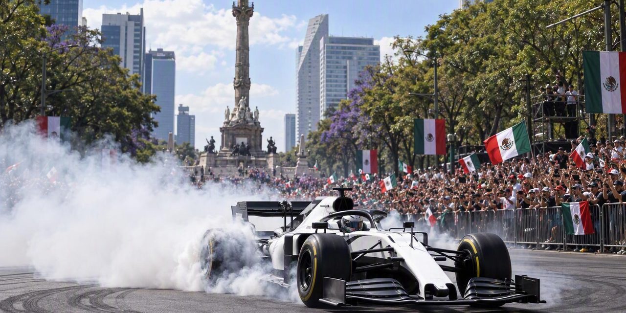 ¡El Viejo Sabroso incendia Reforma! Más de 100 mil personas en el Show Run de Checo Pérez con Cadillac
