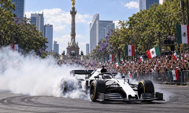 ¡El Viejo Sabroso incendia Reforma! Más de 100 mil personas en el Show Run de Checo Pérez con Cadillac